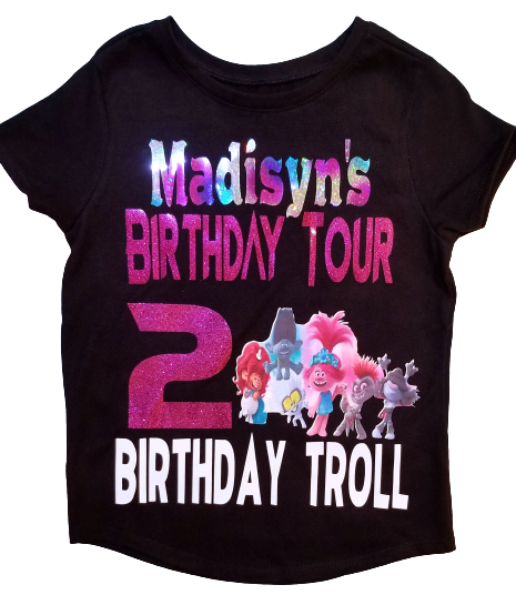 Custom Trollz Rock Birthday Tee