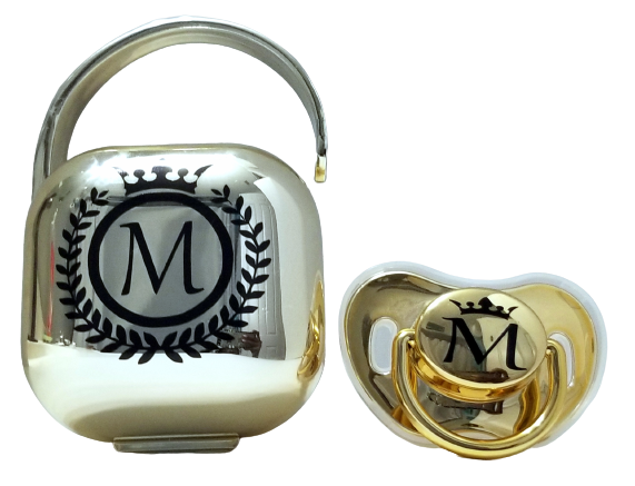 Custom Monogram Binky Set