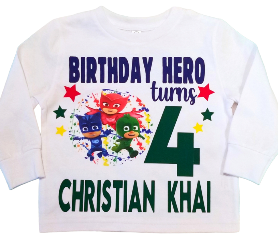 Custom PJMasks Birthday Tee